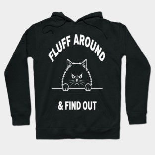 Fluff Around and Find Out Shirt - Funny Sarcastic Black Cat T-Shirt Hoodie