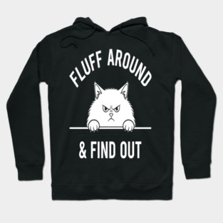 Fluff Around and Find Out Shirt - Funny Sarcastic Black Cat T-Shirt Hoodie