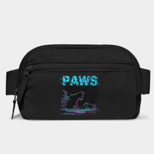 Unique Glitch Art Cat Gift - Retro PAWS Parody Kitten Lover Tee Bag