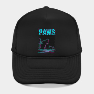Unique Glitch Art Cat Gift - Retro PAWS Parody Kitten Lover Tee Hat