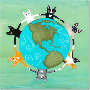Love the Earth Cats Posters and Art