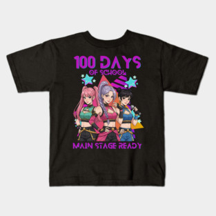 100 Days of School K PoP 100 Days Stronger Kids K-pop Ready Kids T-Shirt