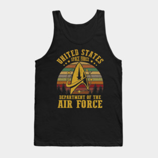 United States Space Force Dept of Air Force - Retro Parody Starfleet, Sci Fi, Vulcan, Spock Tank Top