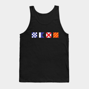 N - A - V - Y Spelled out in Signal Flags Tank Top
