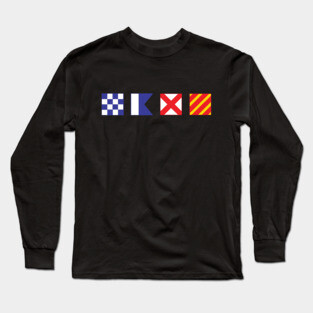N - A - V - Y Spelled out in Signal Flags Long Sleeve T-Shirt