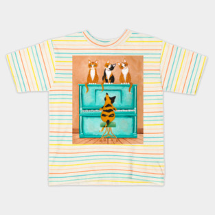 A Purrfect Piano Purrformance Kids T-Shirt