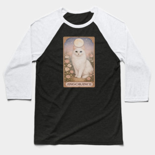 Angorance Tarot Card - Turkish Angora White Cat Art Baseball T-Shirt