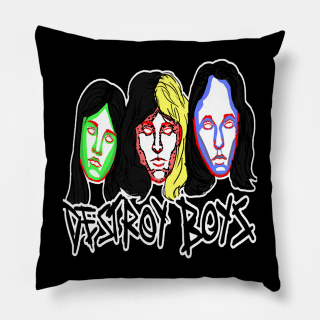 Destroy Boys Band Pillow by Ink Lines