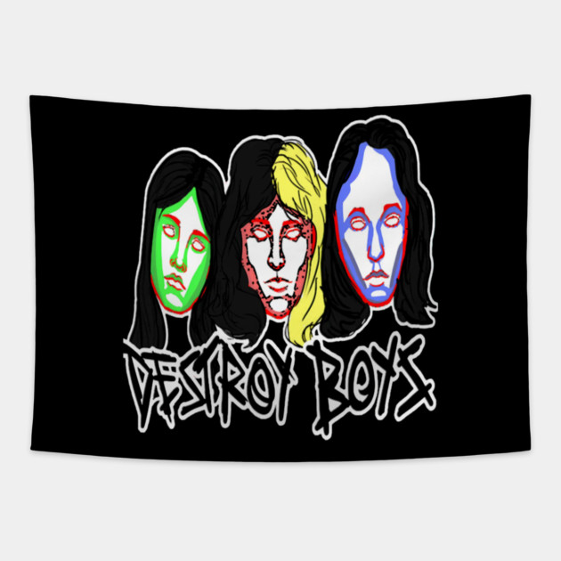 Destroy Boys Band Tapestry by Ink Lines