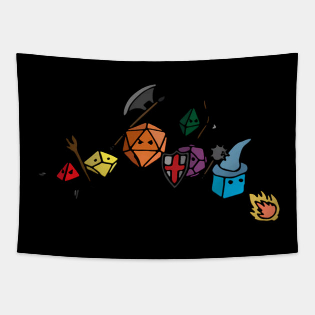 Dice Party Sketch Tapestry by Ink Lines