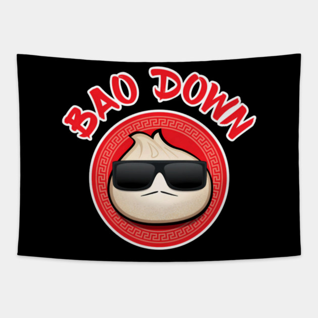 Dim Sum Bao Bun Funny Asian Food Tapestry by Ink Lines