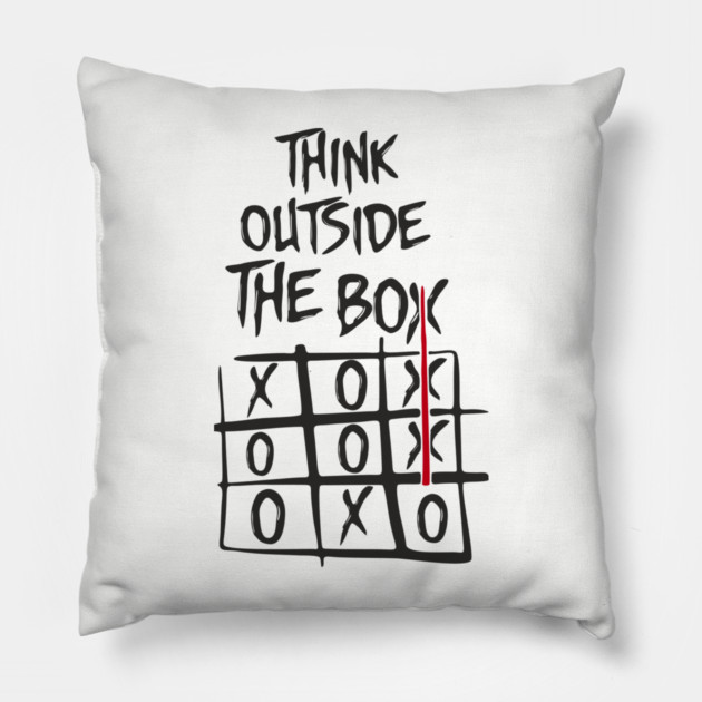 Think Outside the Box Nonconformist Sarcasm Pillow by Anticorporati