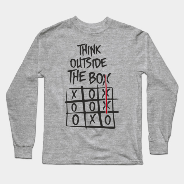 Think Outside the Box Nonconformist Sarcasm Long Sleeve T-Shirt by Anticorporati