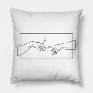 The Creation of Chill Michelangelo Parody Pillow