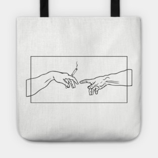 The Creation of Chill Michelangelo Parody Tote