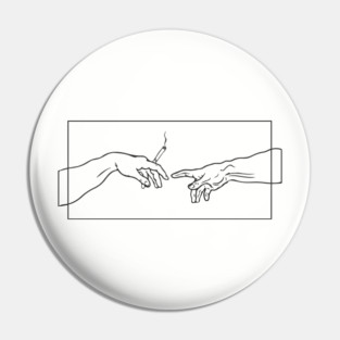 The Creation of Chill Michelangelo Parody Pin