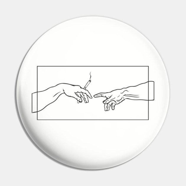The Creation of Chill Michelangelo Parody Pin by Anticorporati