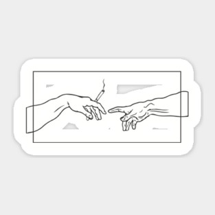 The Creation of Chill Michelangelo Parody Sticker