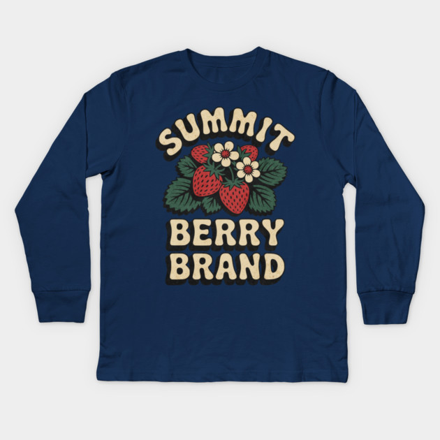 Summit Berry Brand Kids Long Sleeve T-Shirt by Designed By Marty