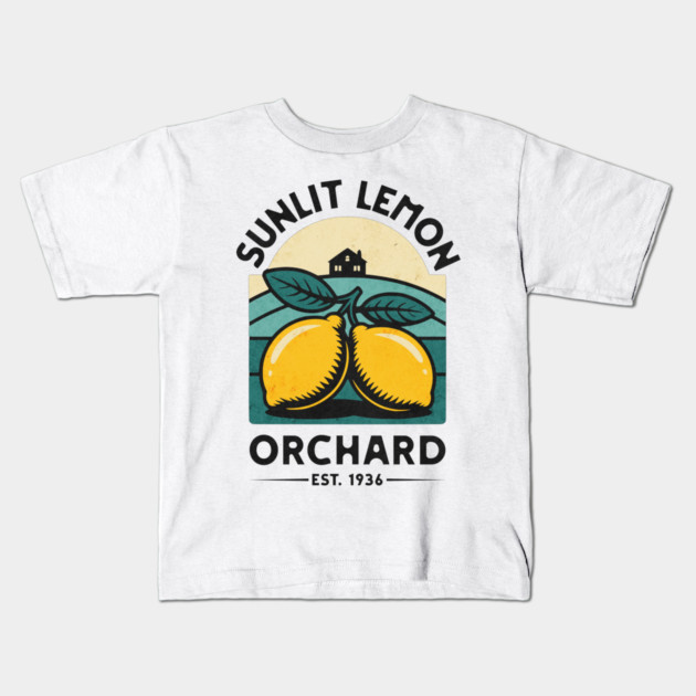 Sunlit Lemon Orchard Kids T-Shirt by Designed By Marty