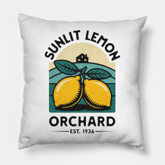 Sunlit Lemon Orchard Pillow by Designed By Marty