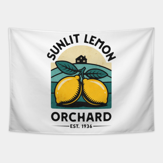 Sunlit Lemon Orchard Tapestry by Designed By Marty