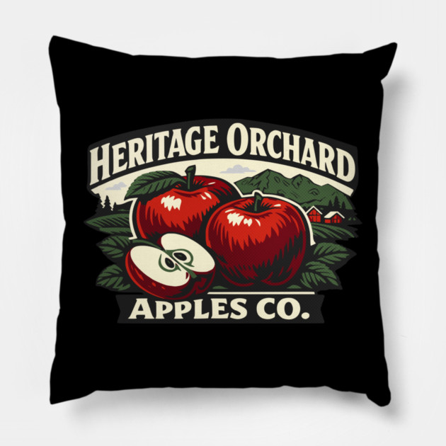 Heritage Orchard Apples Co. Pillow by Designed By Marty