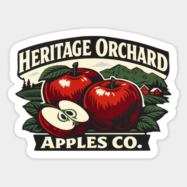 Heritage Orchard Apples Co. Magnet by Designed By Marty
