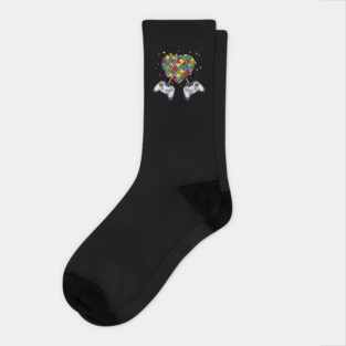Autistic Gamer Autism Awareness Month Video Gaming Cute Socks