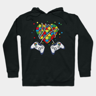 Autistic Gamer Autism Awareness Month Video Gaming Cute Hoodie