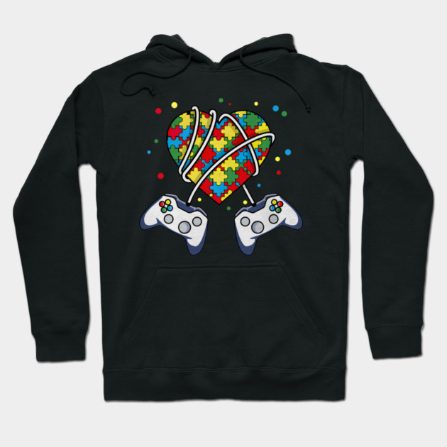 Autistic Gamer Autism Awareness Month Video Gaming Cute Hoodie by yangho