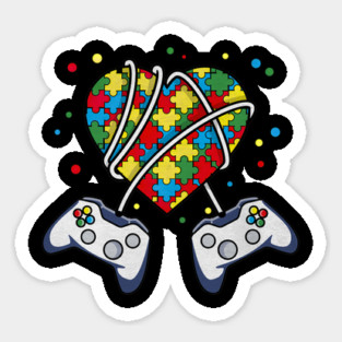 Autistic Gamer Autism Awareness Month Video Gaming Cute Sticker