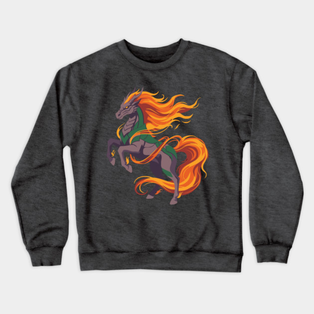Blazing Spirit Stallion Crewneck Sweatshirt by Designed By Marty