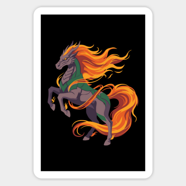 Blazing Spirit Stallion Magnet by Designed By Marty