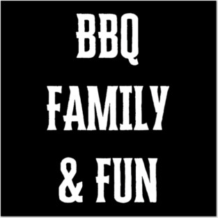 BBQ Family Fun Barbecue Grilling Reunion Posters and Art