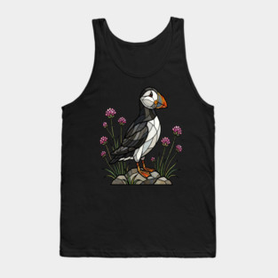 Northern Puffin on Coastal Rocks Tank Top