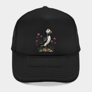 Northern Puffin on Coastal Rocks Hat
