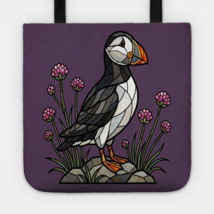 Northern Puffin on Coastal Rocks Tote