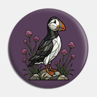 Northern Puffin on Coastal Rocks Pin