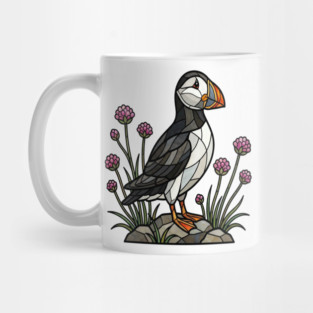 Northern Puffin on Coastal Rocks Mug