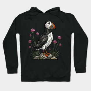 Northern Puffin on Coastal Rocks Hoodie
