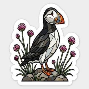 Northern Puffin on Coastal Rocks Sticker