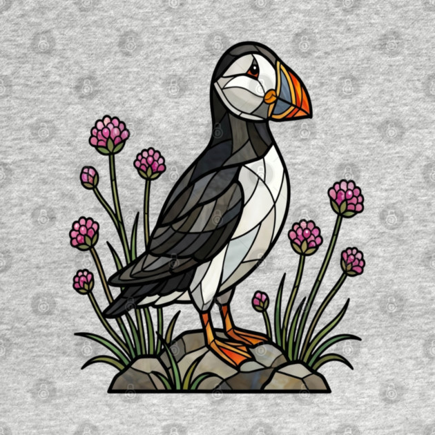 Northern Puffin on Coastal Rocks by BirdsnStuff