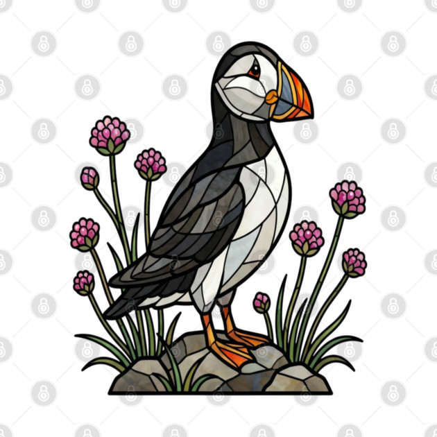 Northern Puffin on Coastal Rocks by BirdsnStuff