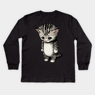 Sad Cat Meme Kids Long Sleeve T-Shirt