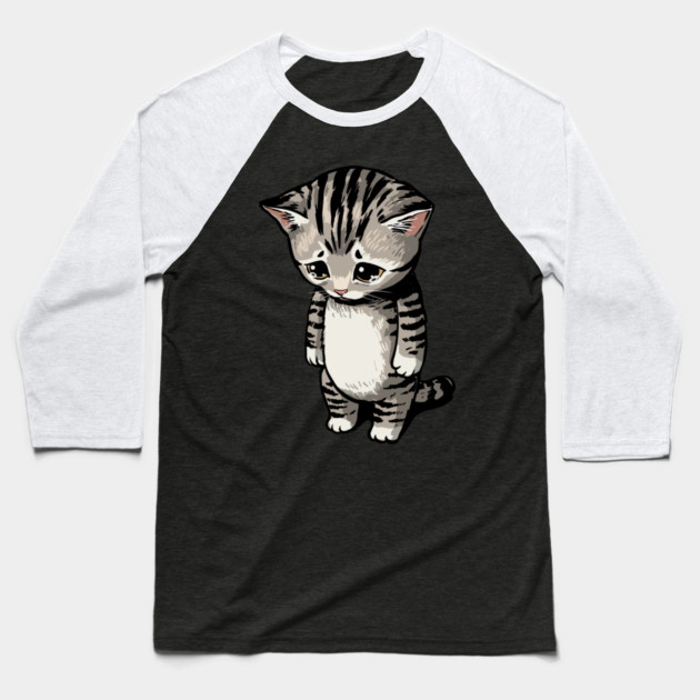 Sad Cat Meme Baseball T-Shirt by GoshWow®
