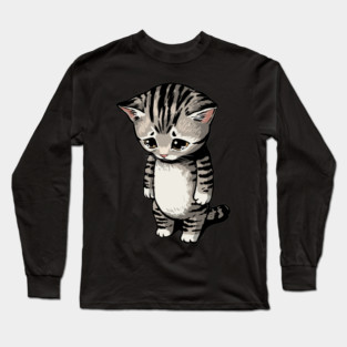 Sad Cat Meme Long Sleeve T-Shirt