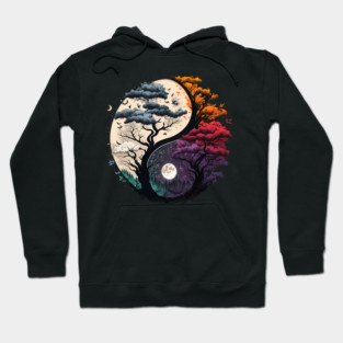 Moon Forest Mountains Nature Outdoor Camping Hiking for Men Women Hoodie