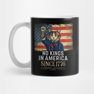 No Kings 1776 Revolutionary War Cat Mug