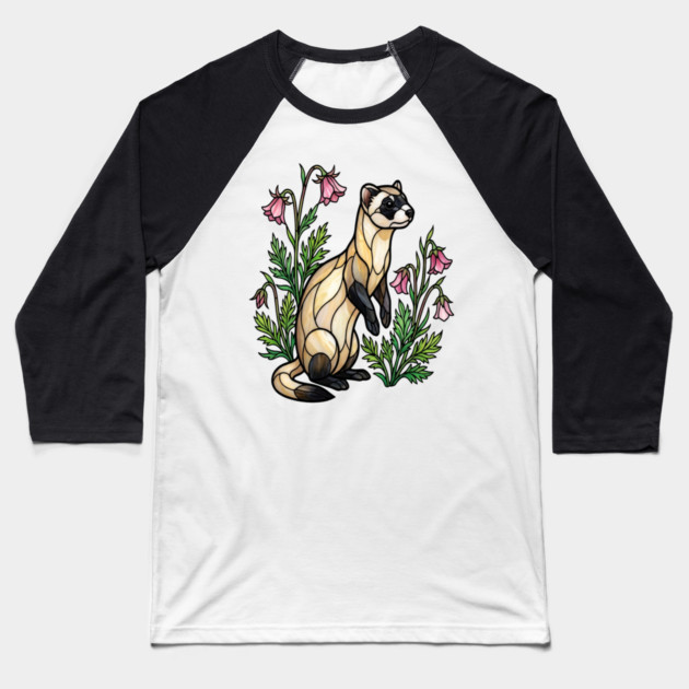 Black-footed Ferret Nature Design Baseball T-Shirt by BirdsnStuff